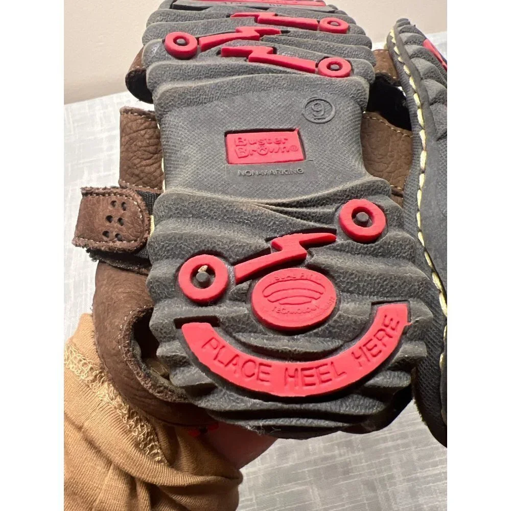 Buster Brown Kids Leather Fisherman Sandals Brown Toe Zone Size 9